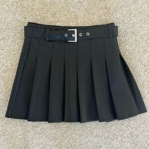 Zara Faux Leather Pleated Skirt